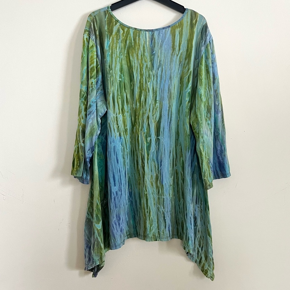 Flowy ‎ Gorpcore Fairy Green and Blue Tunic Top (Not size check measurements)